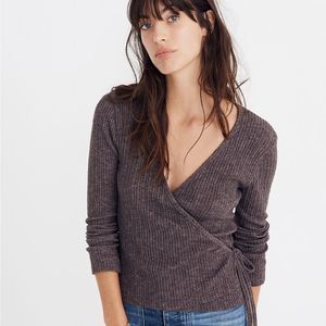 Madewell ballet wrap top brown